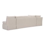 Fable Slipcover Dining Banquette L-Shape Beige 125.5In OA-1069-34 OA 1069 34 Fable diagR back shadsilo