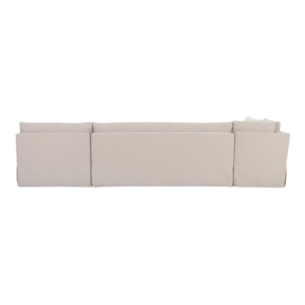 Fable Slipcover Dining Banquette L-Shape Beige 139.5In - Image 5