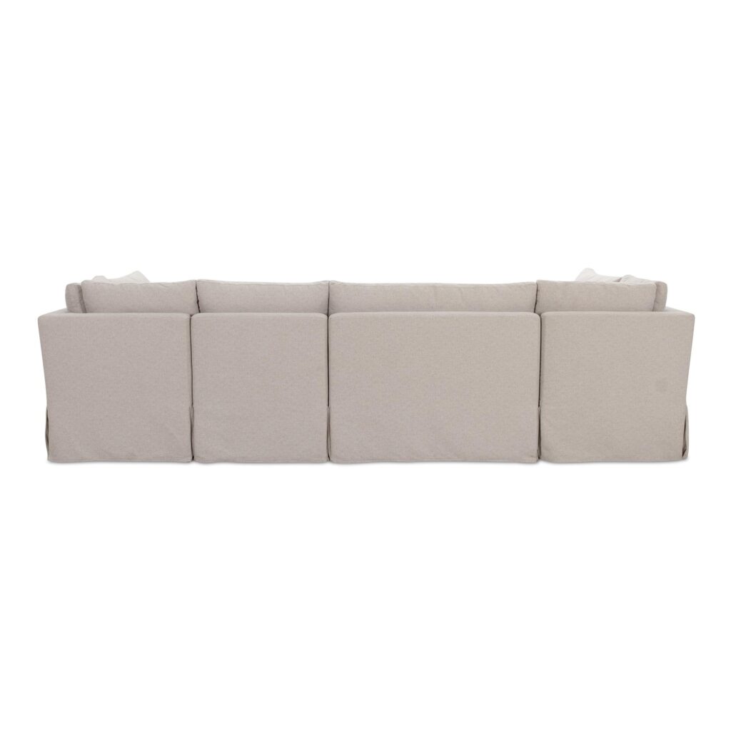 Fable Slipcover Dining Banquette U-Shape Beige 121In - Image 5