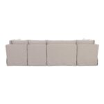 Fable Slipcover Dining Banquette U-Shape Beige 121In OA-1071-34 OA 1071 34 Fable back shadsilo