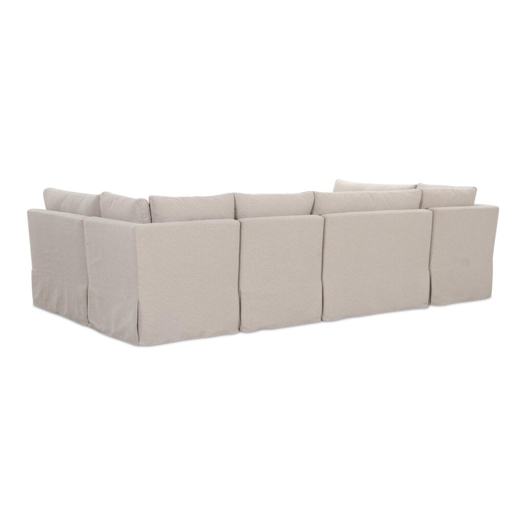 Fable Slipcover Dining Banquette U-Shape Beige 121In - Image 2