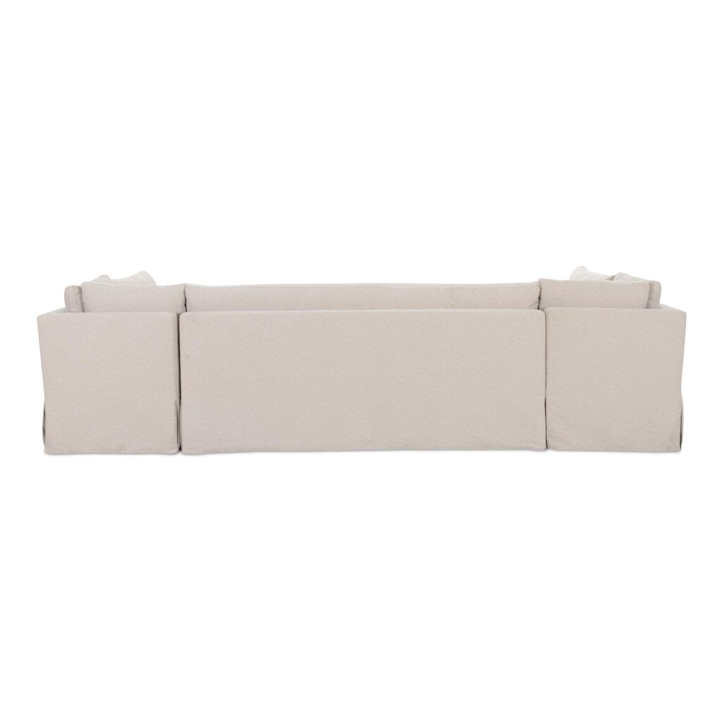 Fable Slipcover Dining Banquette U-Shape Beige 129In - Image 5