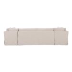 Fable Slipcover Dining Banquette U-Shape Beige 129In OA-1072-34 OA 1072 34 Fable back shadsilo