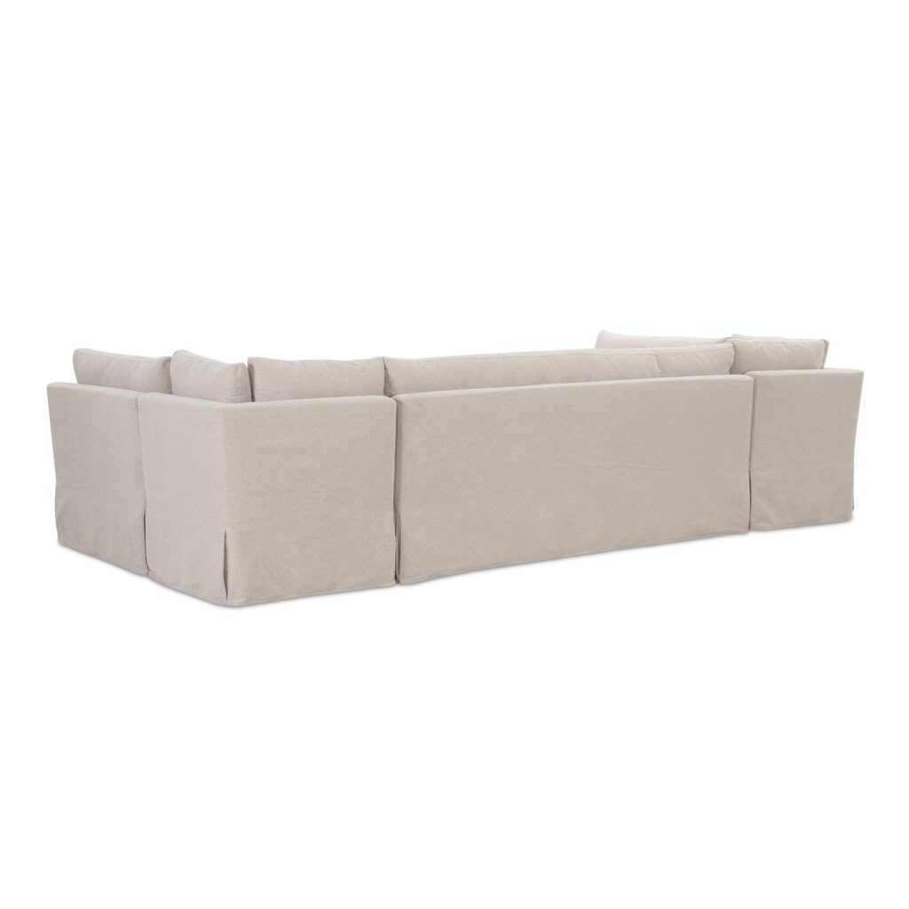 Fable Slipcover Dining Banquette U-Shape Beige 129In - Image 2
