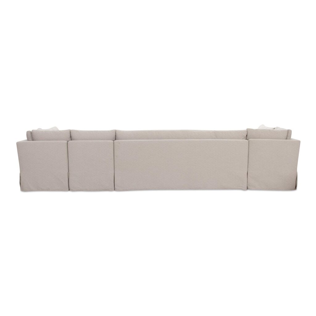 Fable Slipcover Dining Banquette U-Shape Beige 154In - Image 5