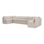 Fable Slipcover Dining Banquette U-Shape Beige 154In OA-1073-34 OA 1073 34 Fable diagL shadsilo