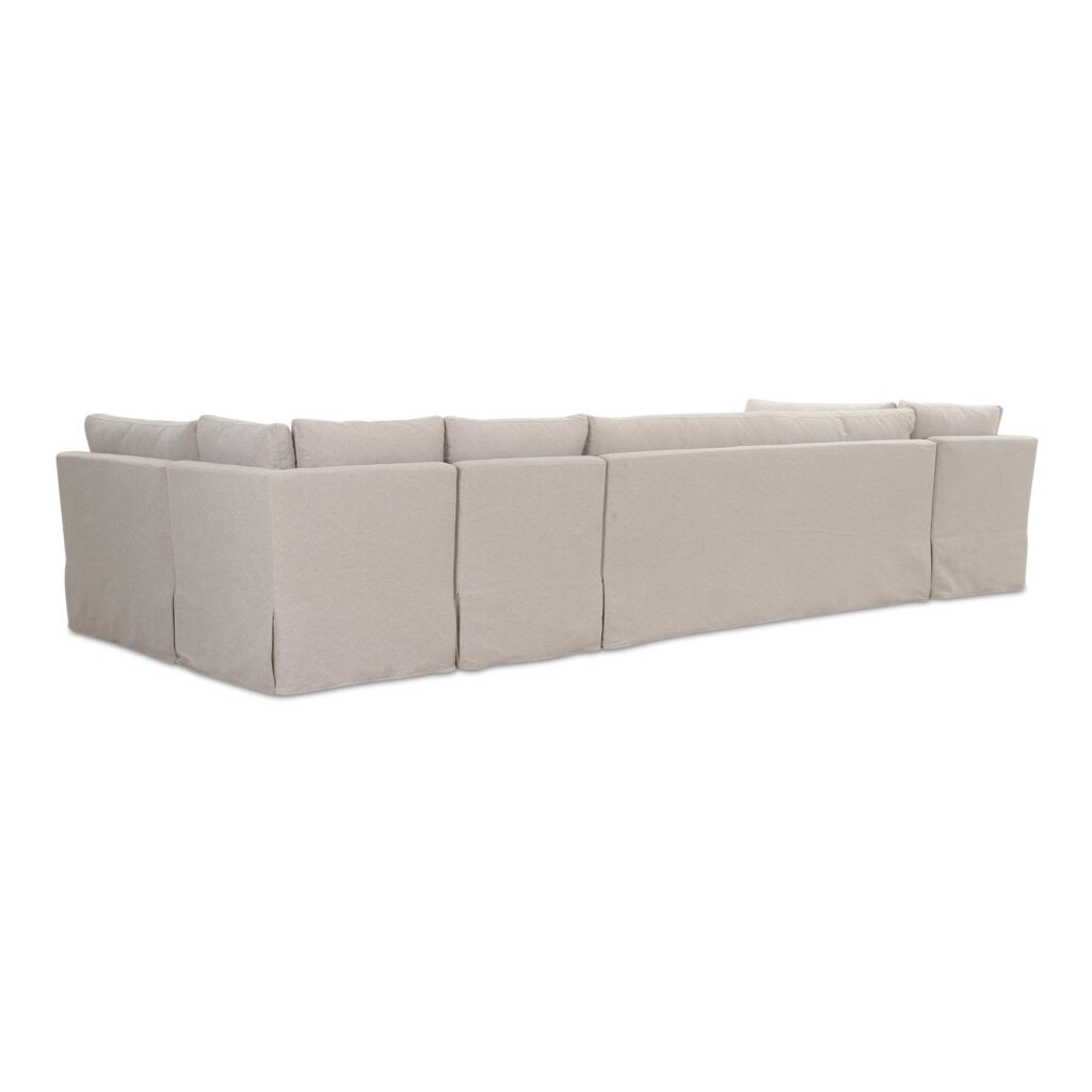 Fable Slipcover Dining Banquette U-Shape Beige 154In - Image 2