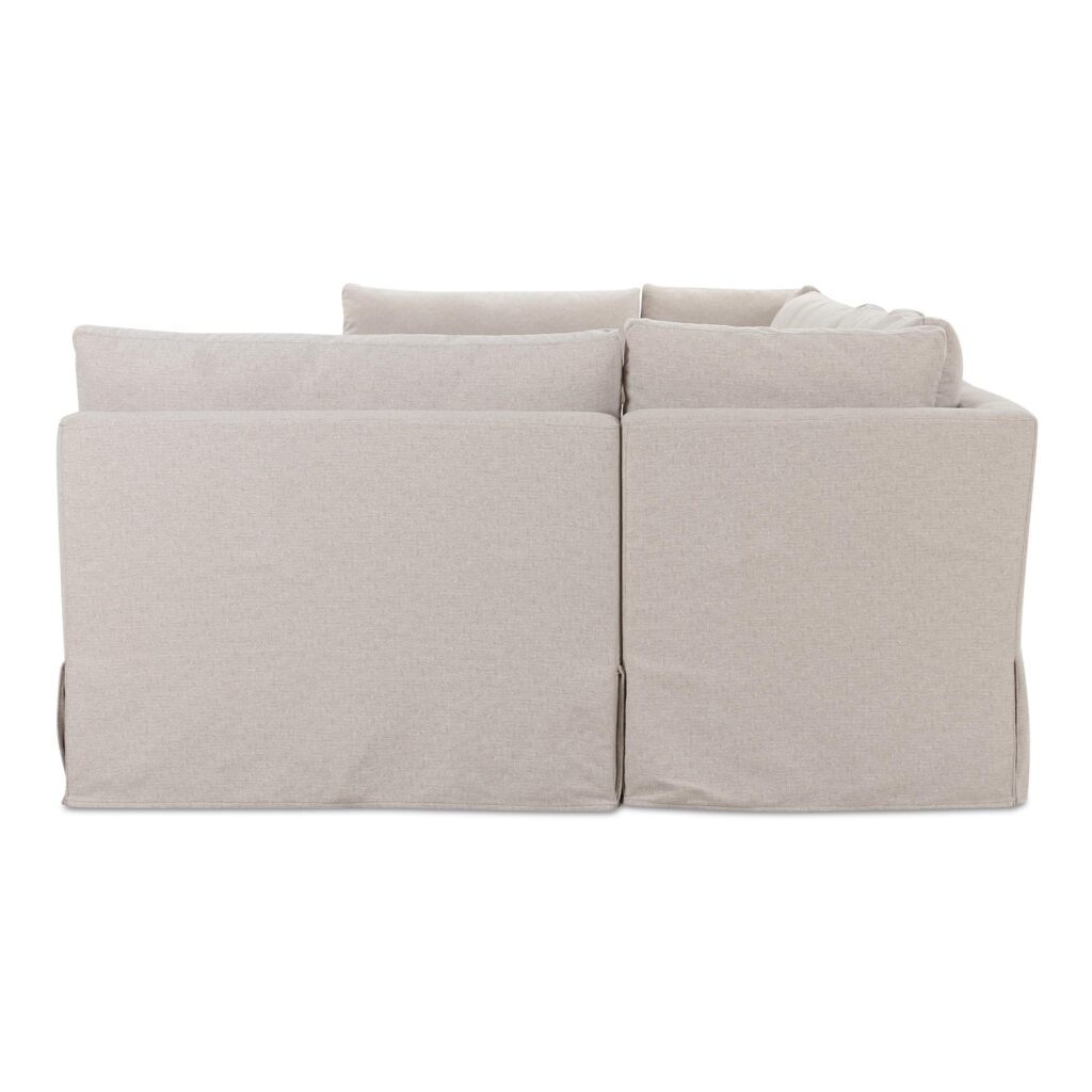 Fable Slipcover Dining Banquette U-Shape Beige 154In - Image 4