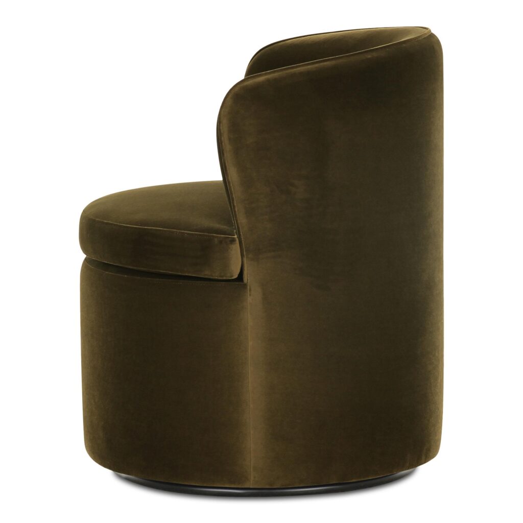 Dane Swivel Dining Chair Faux Green Mohair - Image 4