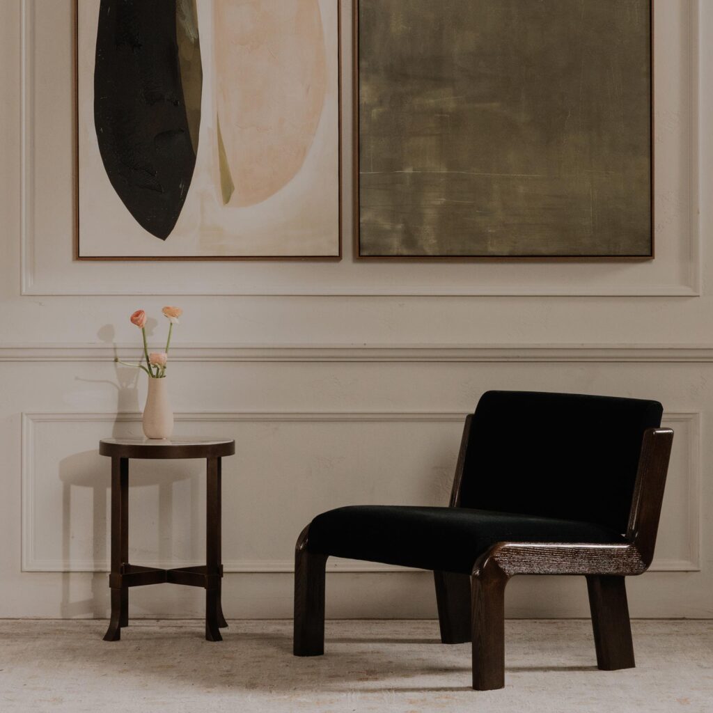 Edie Accent Chair Black Faux Mohair - Image 9