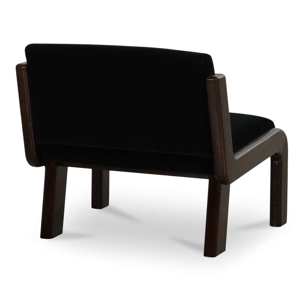 Edie Accent Chair Black Faux Mohair - Image 3