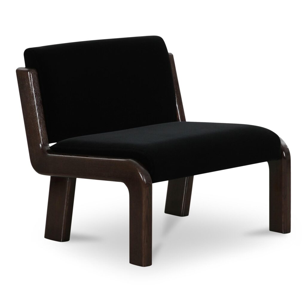 Edie Accent Chair Black Faux Mohair - Image 2