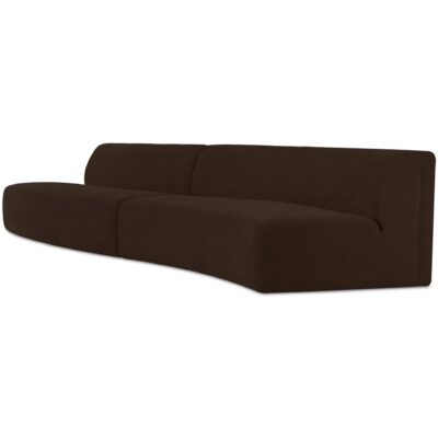 Naomi 2 Piece Wave Modular Sectional Dark Brown OA-1094-20 OA 1094 20 Naomi side left shadsilo