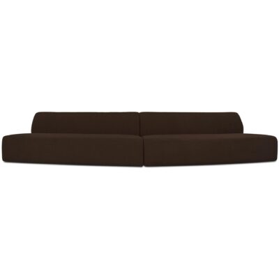 Naomi 2 Piece Convex Modular Sectional Dark Brown