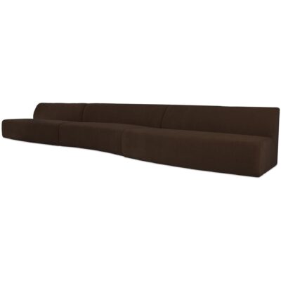 Naomi 3 Piece Wave Modular Sectional Dark Brown OA-1097-20 OA 1097 20 Naomi diagL shadsilo