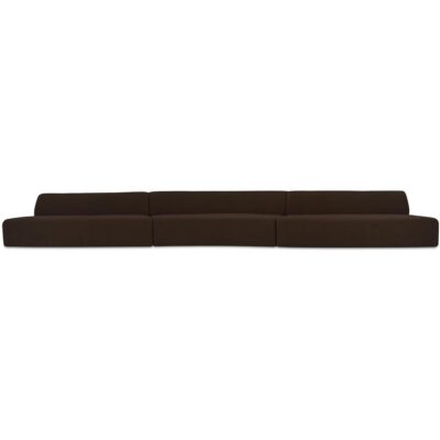 Naomi 3 Piece Wave Modular Sectional Dark Brown