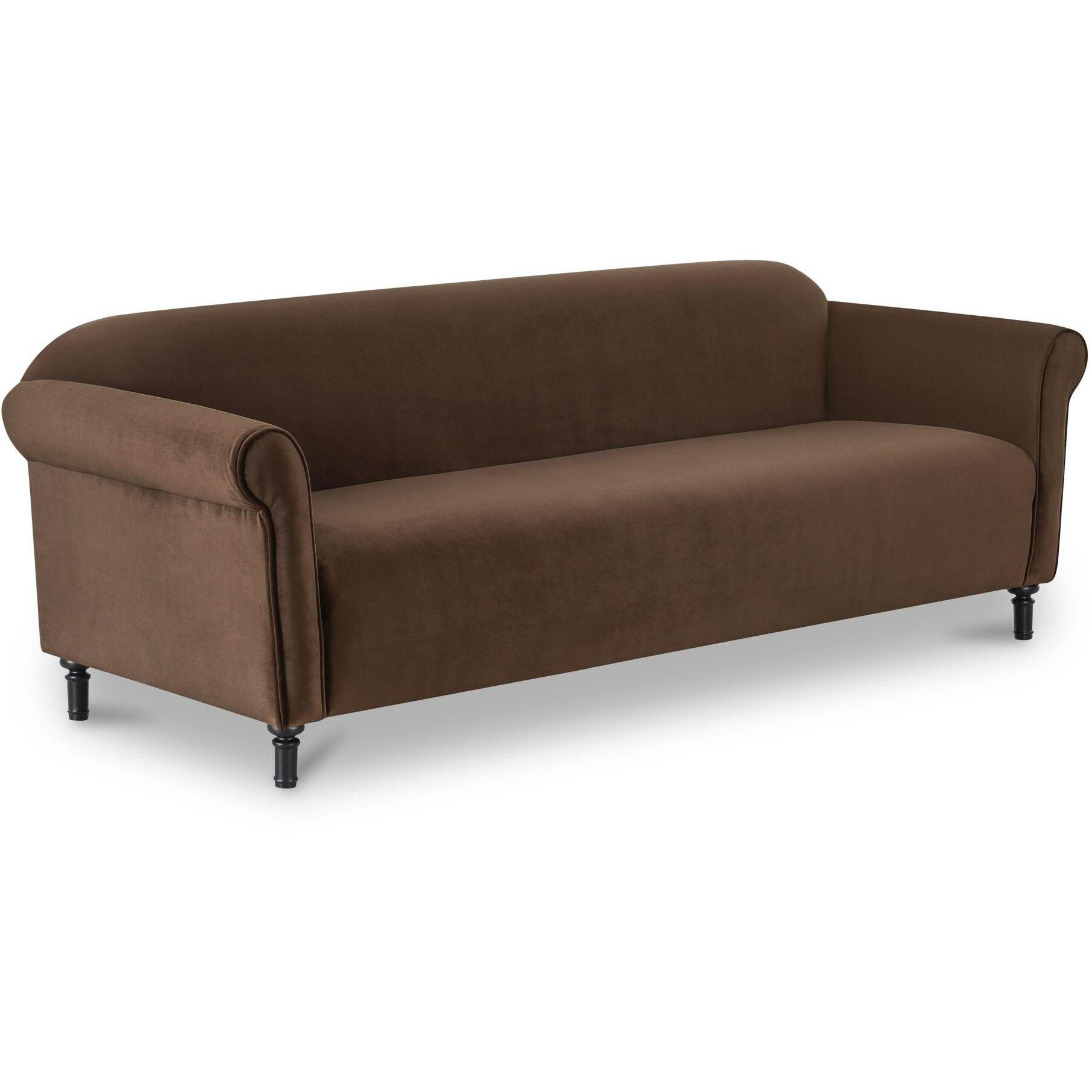 Harmony Sofa Dark Brown Faux Mohair 3 Harmony Sofa Dark Brown Faux Mohair - Image 3