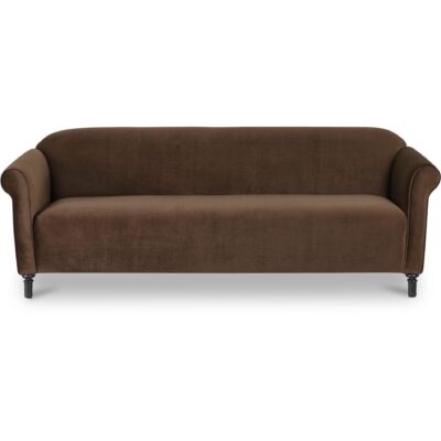 Harmony Sofa Dark Brown Faux Mohair