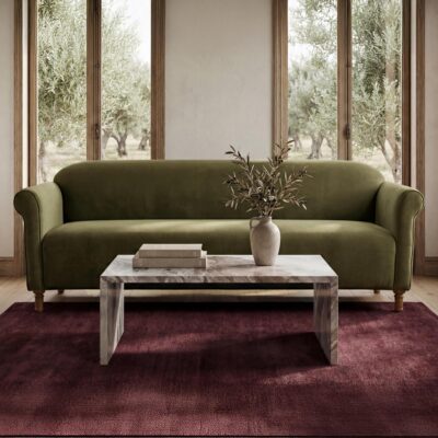 Harmony Sofa Dark Green Faux Mohair OA-1115-27 OA 1115 27 10