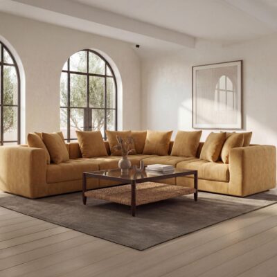 Davie Classic L Modular Sectional Golden Yellow 3 Davie Classic L Modular Sectional Golden Yellow OA-1133-09 OA 1133 09 10