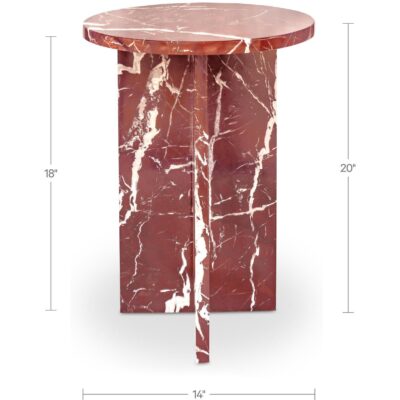 Grace Accent Table Rosso Levante Marble PJ-1021-06 PJ 1021 06 70 dim