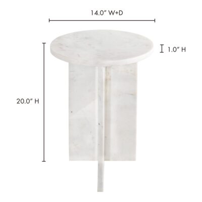 Grace Accent Table White Marble 19 Grace Accent Table White Marble PJ-1021-18 PJ 1021 18 70
