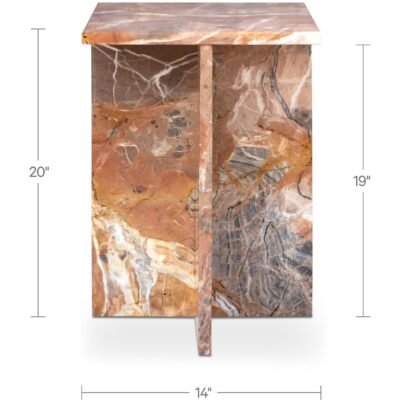 Blair Accent Table Orange Levante Marble 11 Blair Accent Table Orange Levante Marble PJ-1024-12 PJ 1024 12 70 dim