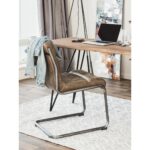 Ansel Dining Chair Grazed Brown Leather (Set of 2) PK-1043-03 PK 1043 03 30