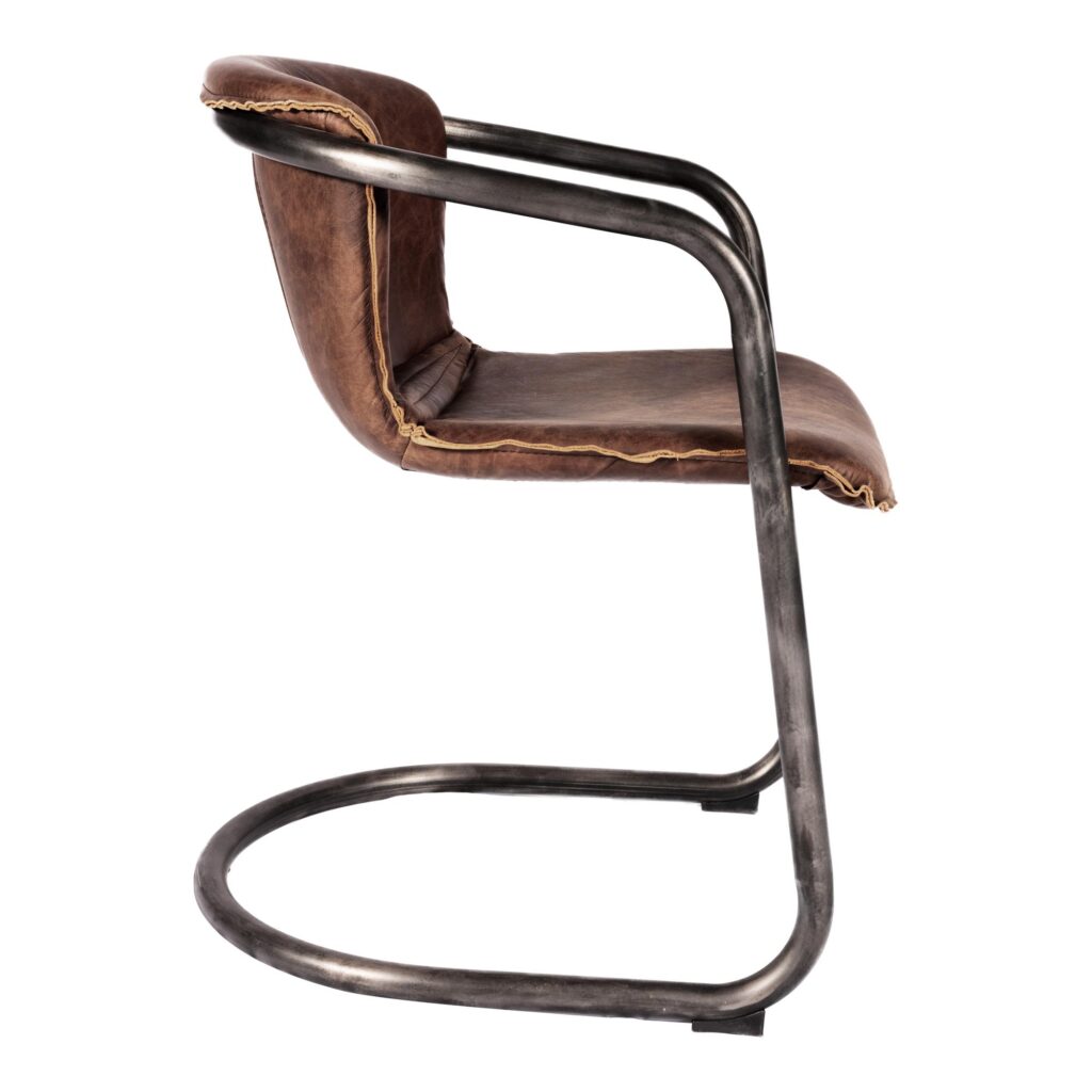 Benedict Dining Chair Grazed Brown Leather (Set of 2) PK-1048-03 PK 1048 03 02