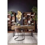 Benedict Dining Chair Grazed Brown Leather (Set of 2) PK-1048-03 PK 1048 03 50