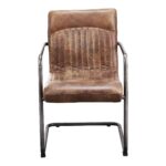 Ansel Arm Chair Grazed Brown Leather (Set of 2) PK-1052-03 PK 1052 03