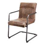 Ansel Arm Chair Grazed Brown Leather (Set of 2) PK-1052-03 PK 1052 03 01