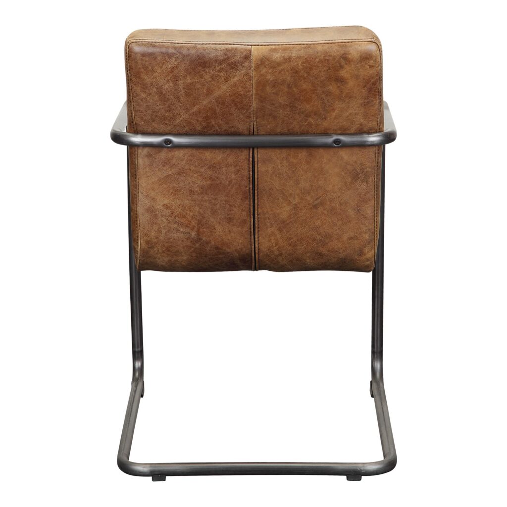 Ansel Arm Chair Grazed Brown Leather (Set of 2) PK-1052-03 PK 1052 03 02