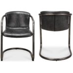 Freeman Dining Chair Onyx Black Leather (Set of 2) PK-1059-02 PK 1059 02 81