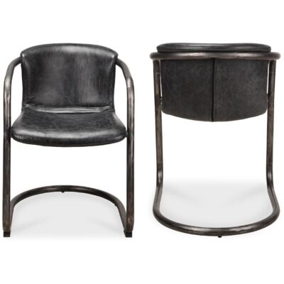 Freeman Dining Chair Onyx Black Leather (Set of 2) 10 Freeman Dining Chair Onyx Black Leather (Set of 2) PK-1059-02 PK 1059 02 81