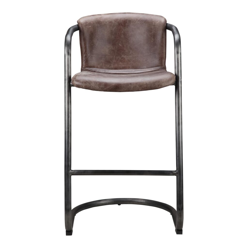 Freeman Barstool Grazed Brown Leather (Set of 2) PK-1060-03 PK 1060 03