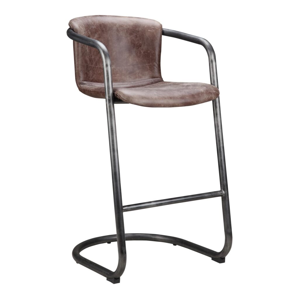 Freeman Barstool Grazed Brown Leather (Set of 2) PK-1060-03 PK 1060 03 01