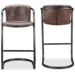 Freeman Barstool Grazed Brown Leather (Set of 2) PK-1060-03 PK 1060 03 81