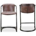 Freeman Counter Stool Grazed Brown Leather (Set of 2) PK-1061-03 PK 1061 03 81