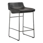 Starlet Counter Stool Onyx Black Leather (Set of 2) PK-1106-02 PK 1106 02 01