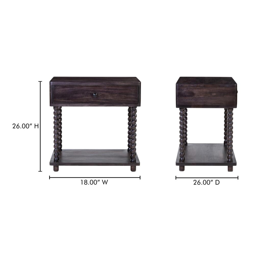 Tabitha Nightstand Dark Brown - Image 10