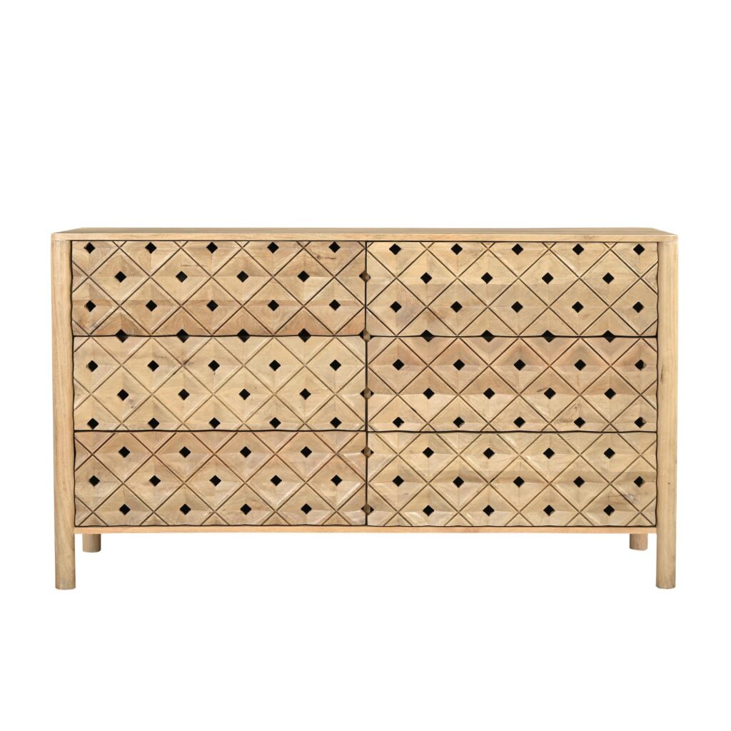 Fulton 6 Drawer Dresser Natural