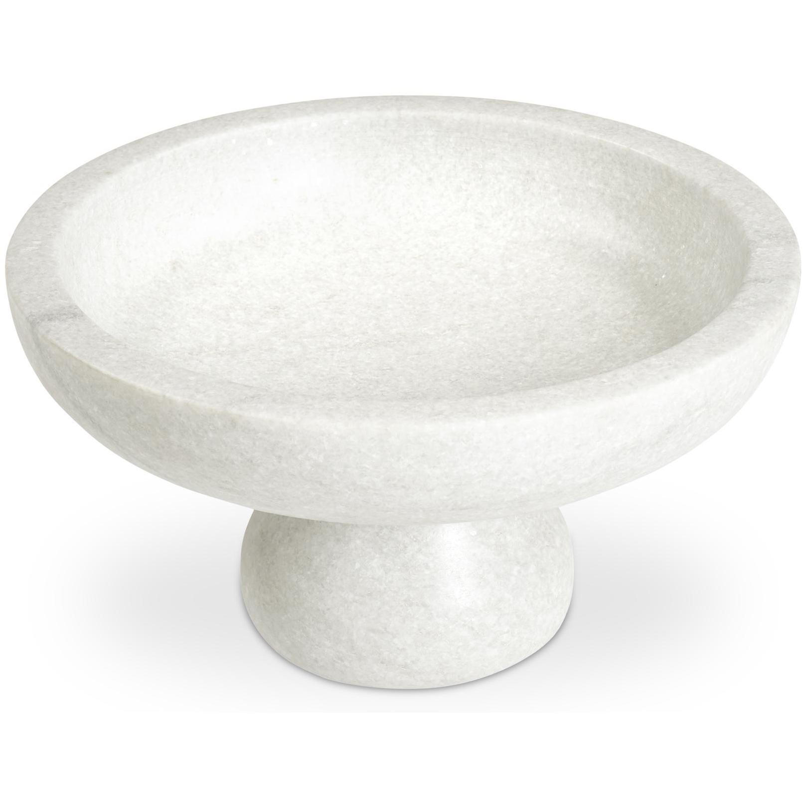 Palermo Pedestal Bowl White Marble 3 Palermo Pedestal Bowl White Marble - Image 3