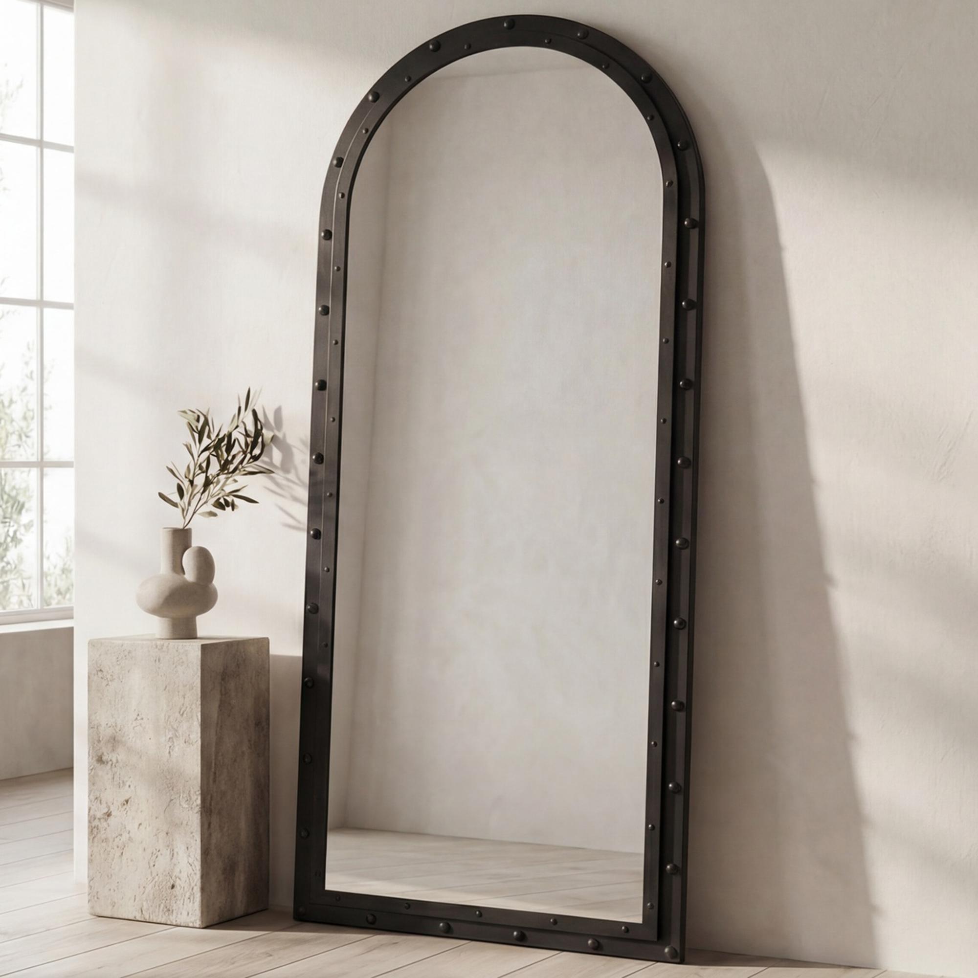 Hughes Floor Mirror Iron Grey 2 Hughes Floor Mirror Iron Grey - Image 2
