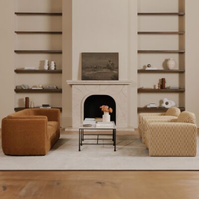 River Coffee Table Botticino Marble QJ-1022-34-0 QJ 1022 34 0 00