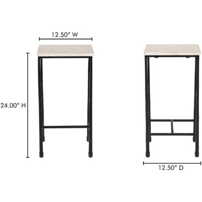 River Side Table Botticino Marble QJ-1024-34-0 QJ 1024 34 0 70