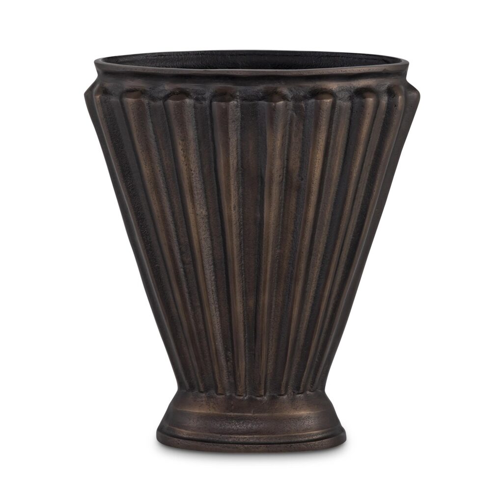Jade Vase Antique Brass Cast Aluminum - Image 3