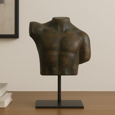 Victor Cast Aluminum Sculpture Dark Green Patina QK-1039-01 QK 1039 01 10