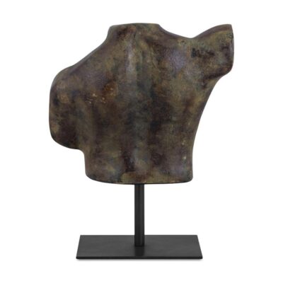 Victor Cast Aluminum Sculpture Dark Green Patina QK-1039-01 QK 1039 01 Victor back shadsilo