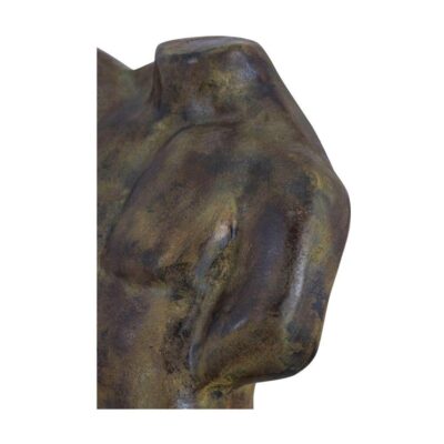 Victor Cast Aluminum Sculpture Dark Green Patina QK-1039-01 QK 1039 01 Victor closeup shadsilo